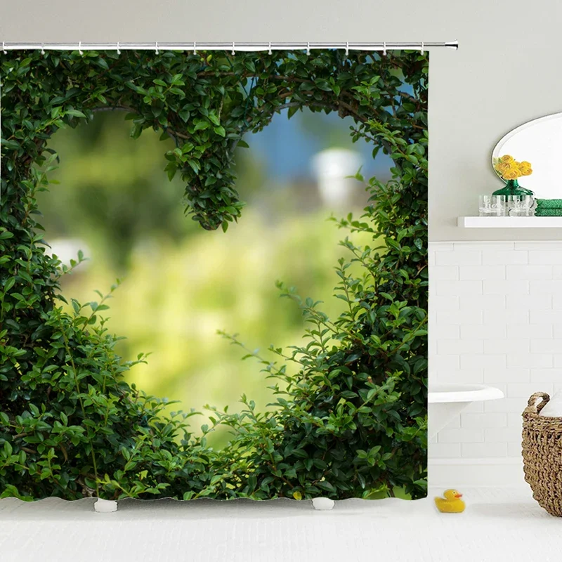 3D Shower Curtain Natural Forest Scenery Printed Bathroom Curtains Waterproof polyester With Hooks Home Decorate Bath Curtain