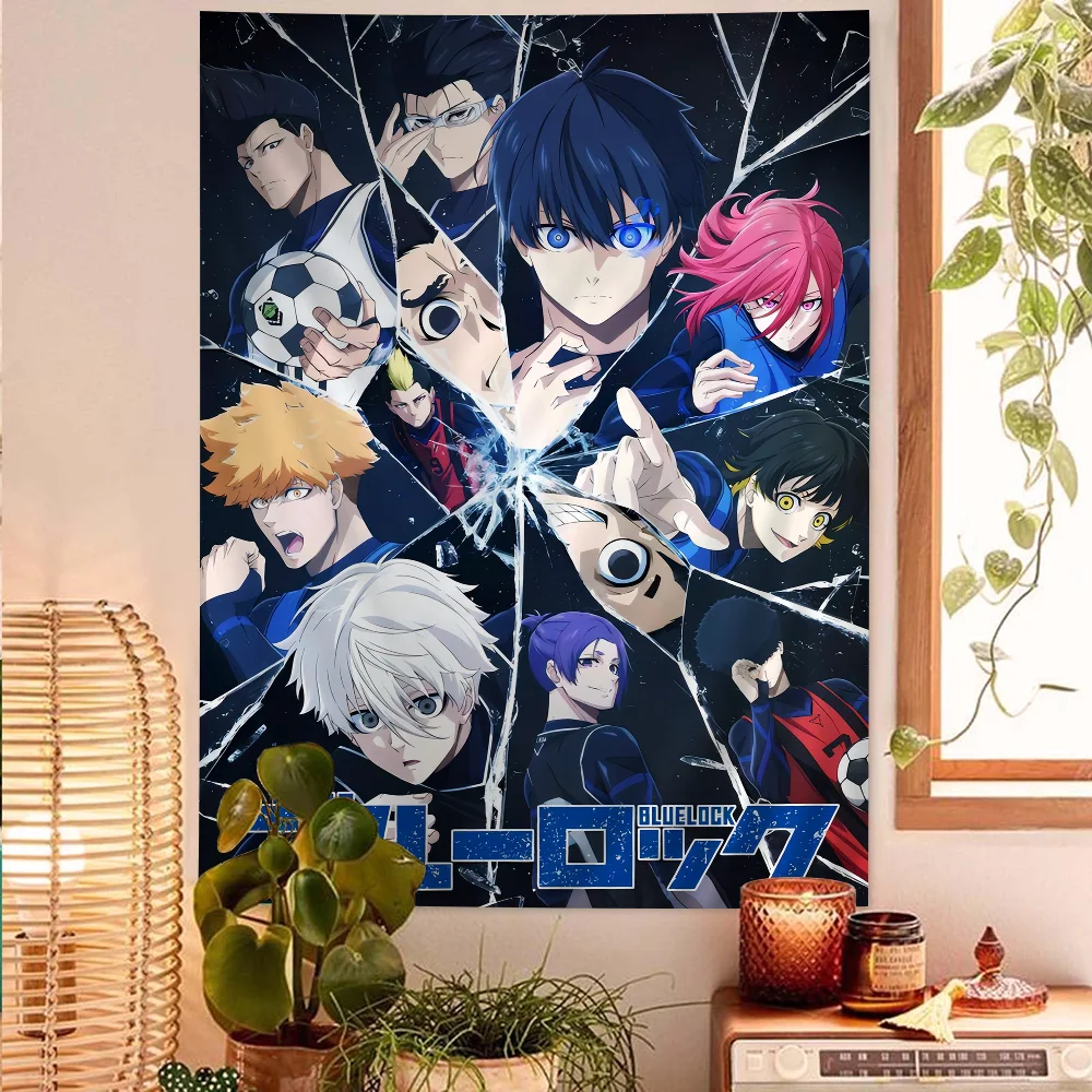 Anime BLUE LOCK Cartoon Tapestry Art Science Fiction Room Home Decor Wall Hanging Sheets