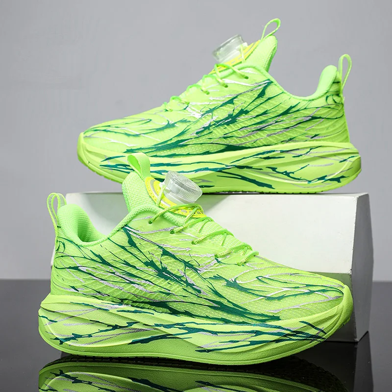 

Children Sports Shoes Student Running Competition Training Sneakers Thick Sole Shock-absorbing Rebounding Boys Running Shoes