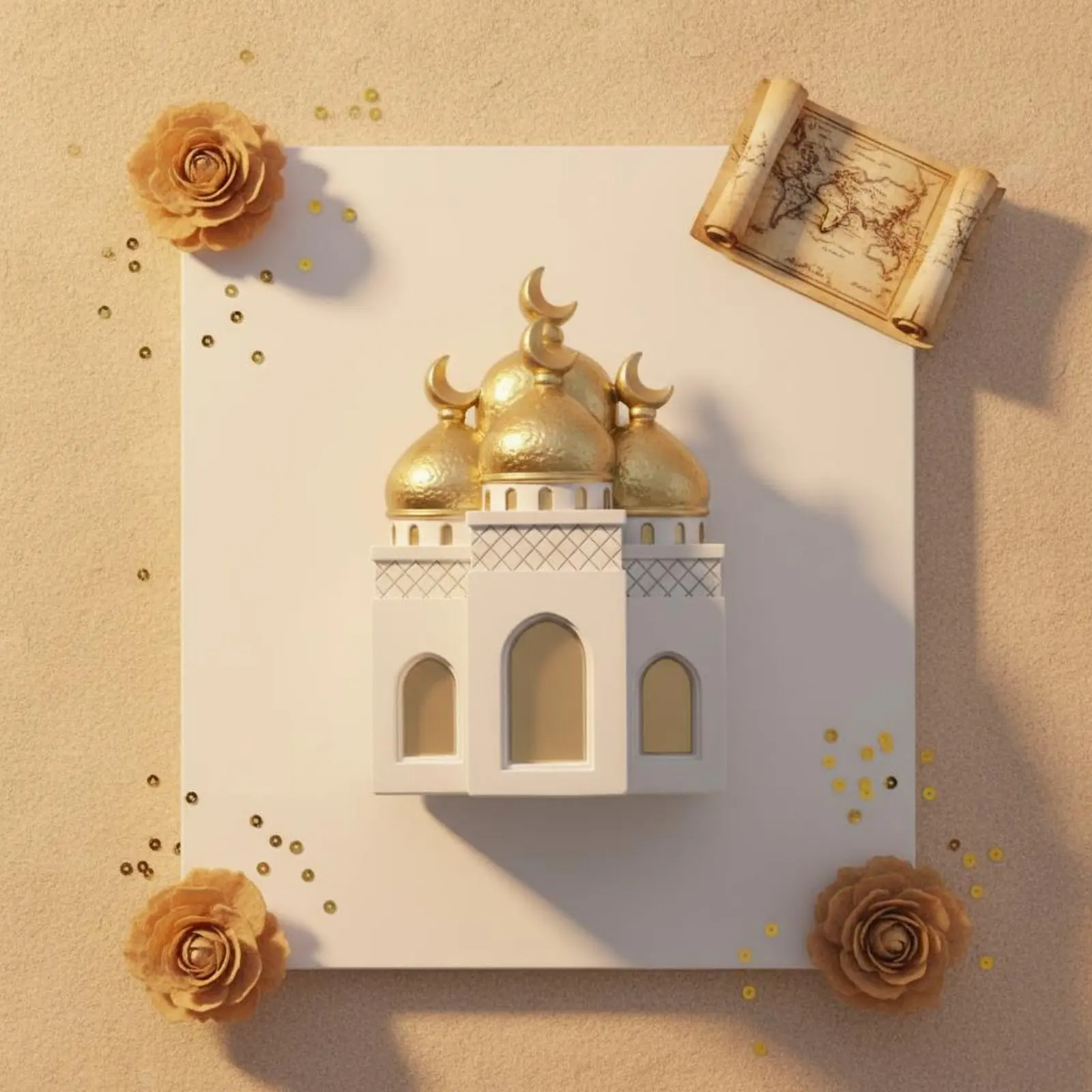 

Middle Eastern Theme Figurine Handmade Look Resin Castle Decoration Hollow Dome Statue