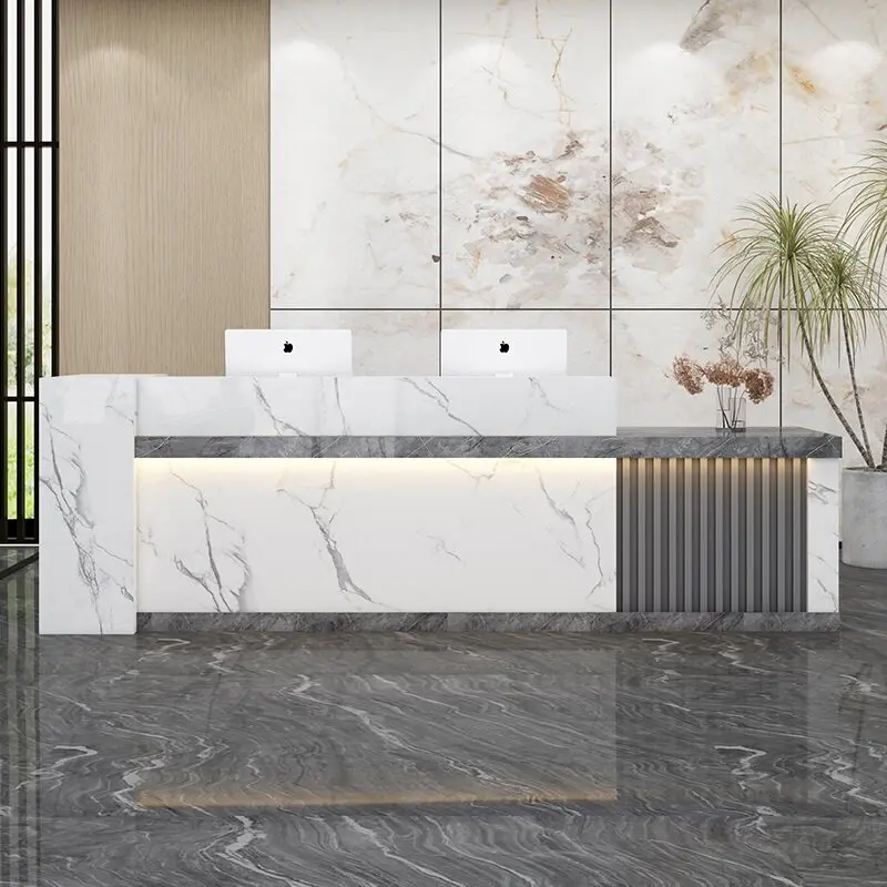 

Luxury Modern Reception Desk Infodesk Supermarket Cashier Reception Desk Work Counter Comptoir Caisse Reception Furniture