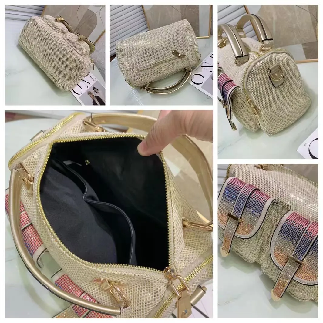 

Rhinestone Sequins Decoration Boston Bags For Women Luxury Designer Handbags And Purses 2025 New In Fashion Shoulder Crossbody