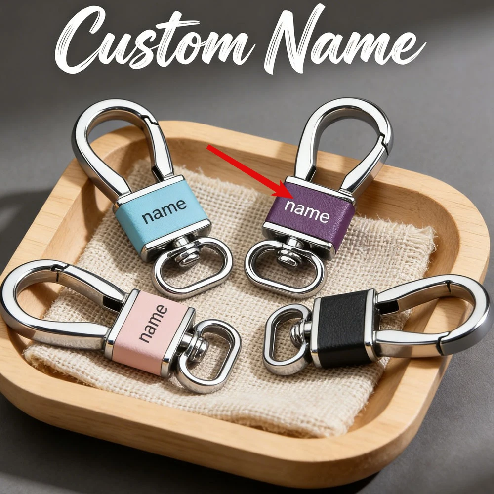 

Персонализированный кожаный брелок для ключей с лазерной гравировкой логотипа, винтажный ретро-брелок для мужчин и женщин, подарок