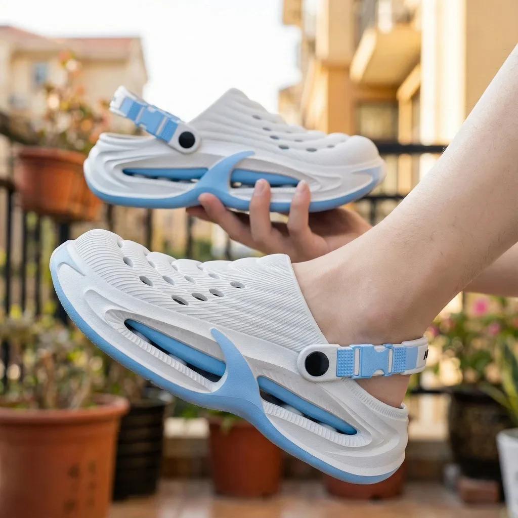 Herren-Clogs für den Sommer, EVA, leicht, weiche Sohle, Wasser- und Strandpantoffeln, rutschfest, verschleißfest, zum Fahren, Dual-Use-Sandalen – Detail 23
