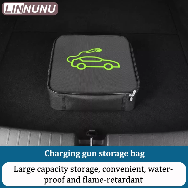 LINNUNU EV Charger Bag for Charge Cable Bag Car Portable Chargers Fire Retardant Waterproof Storage Bag Fit for Leapmotor C10