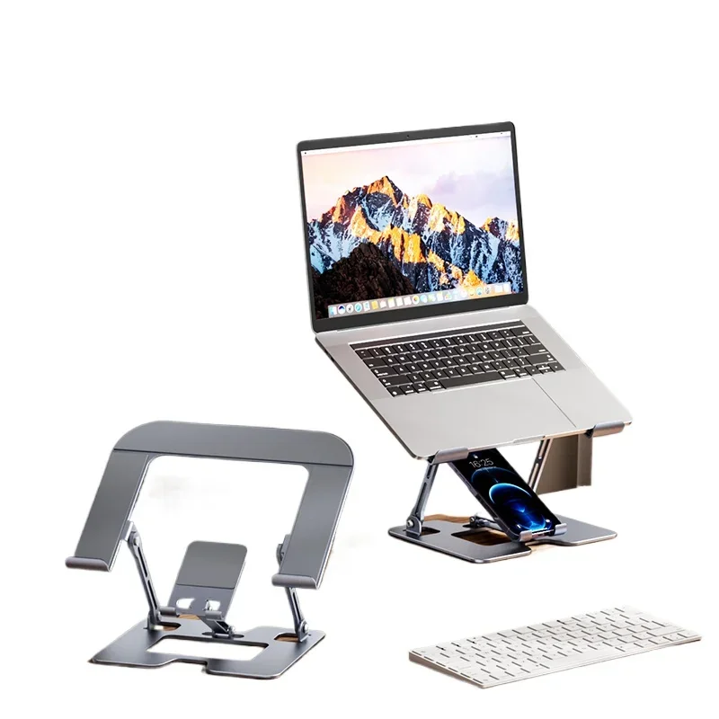 

1 Laptop bracket Aluminum alloy heightening frame Vertical heat dissipation Flat shelf Raise and raise desktop base