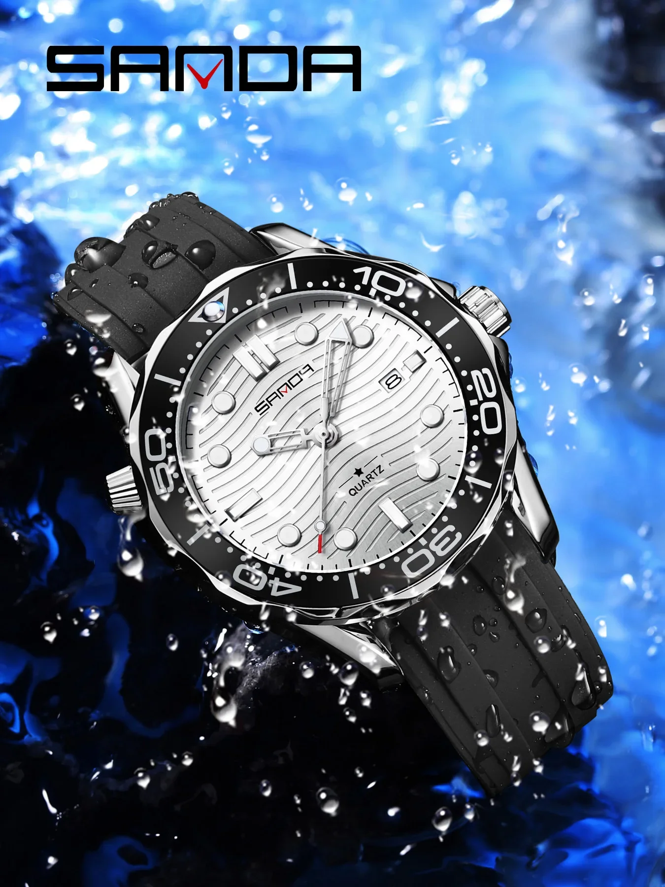SANDA Fashion Business Men's Quartz Watch Simple Multi functional Waterproof Night Light Single Calenda Male Sports Wrist watch