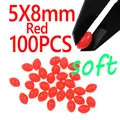 100 Piezas de Cuentas Rojas de 5x8 mm
