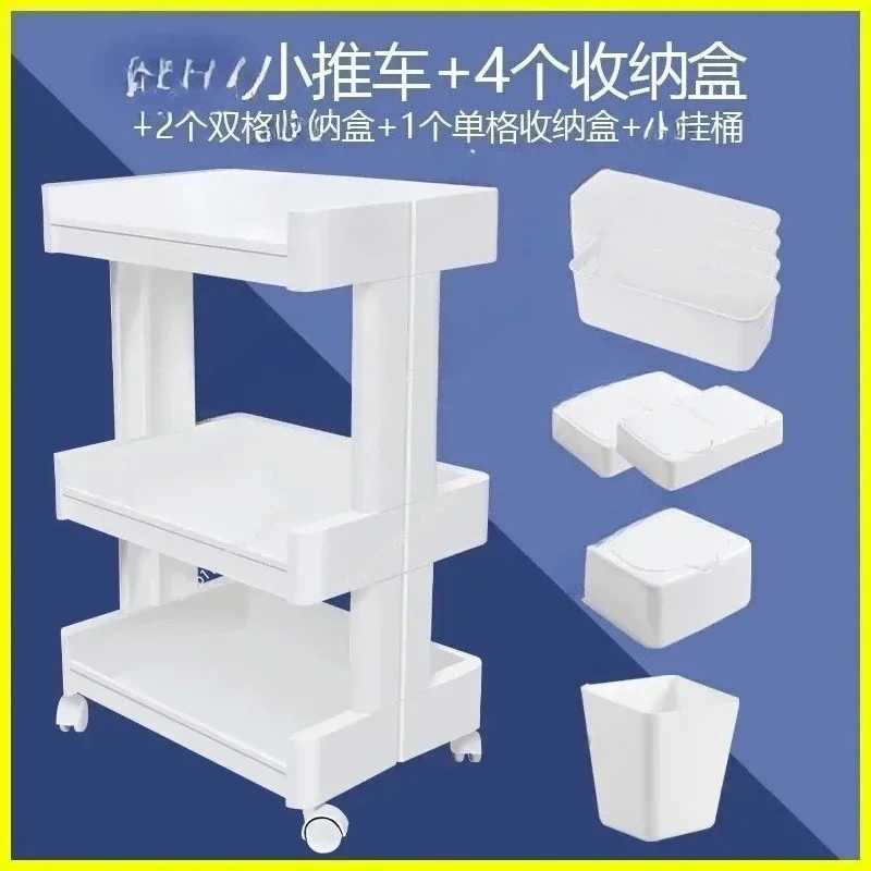 Ultralight Beauty Salon Trolley with Wheels Nail & Eyelash Special Tool Trolley Salon Furniture Multi-layer Drawer Tool Cart