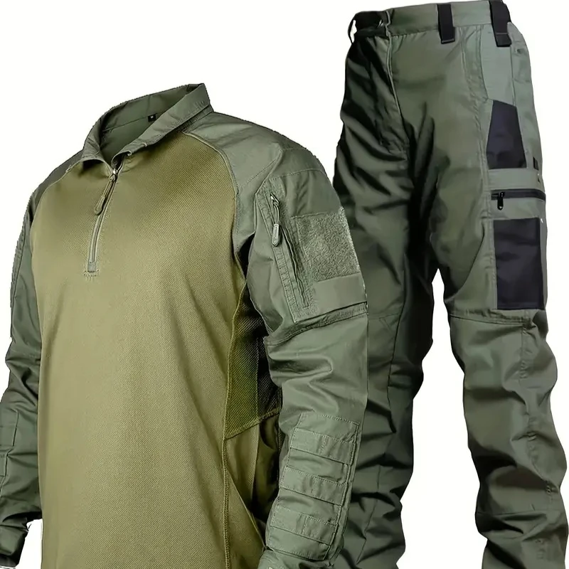 

Men's Tactical CargoTwo-piece Suit with Breathable Long Sleeves and Quick-drying Suit in Spring and Summer with Outdoor Overalls