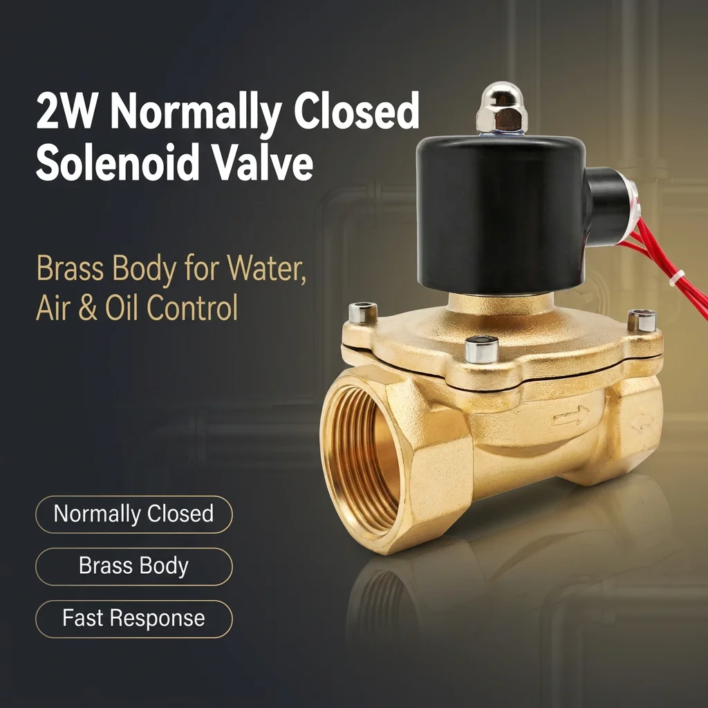 2W025-08 AC220V DC24V electric Solenoid water valve Brass & Zinc alloy Normally closed pneumatic control Valve for Oil Air Gas