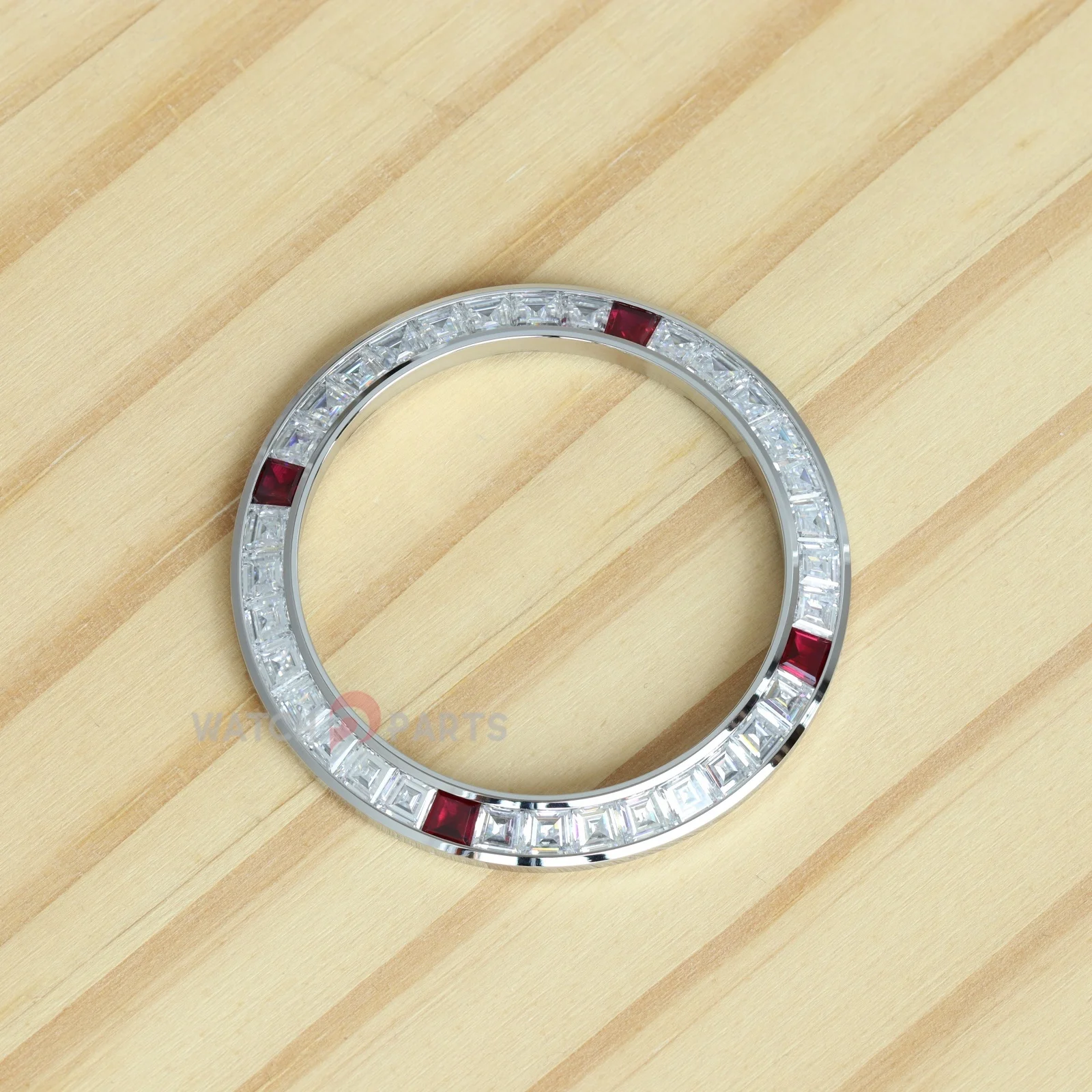 

Synthetic Moissanite Diamond/Rubies Watch Bezel for Rolex Daytona 40mm Watch Gemstone Bezel