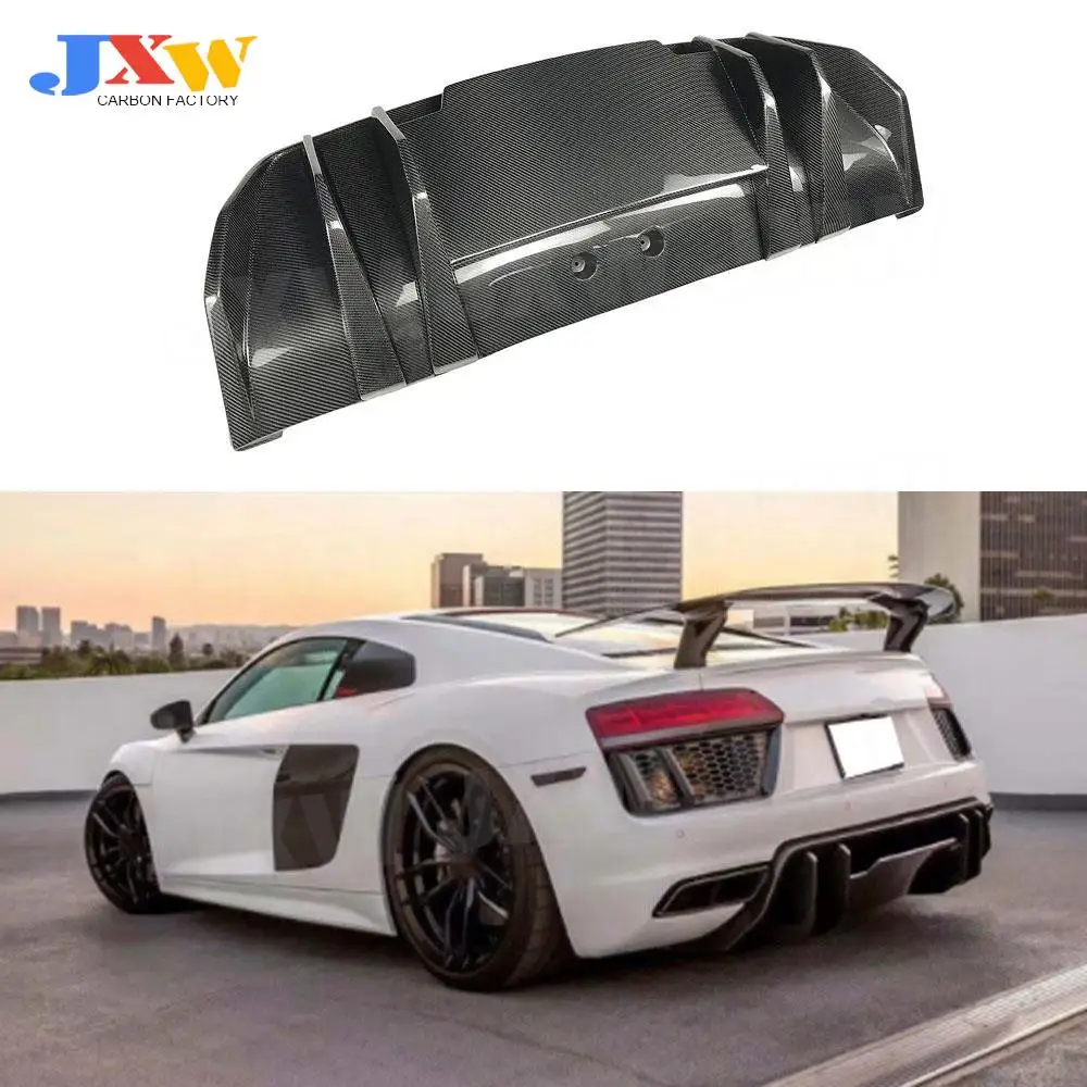 

Carbon Fiber Car Rear Lip Diffuser Spoiler For Audi R8 V8 V10 2017-2020 FRP Car Bumper Guard Car Styling