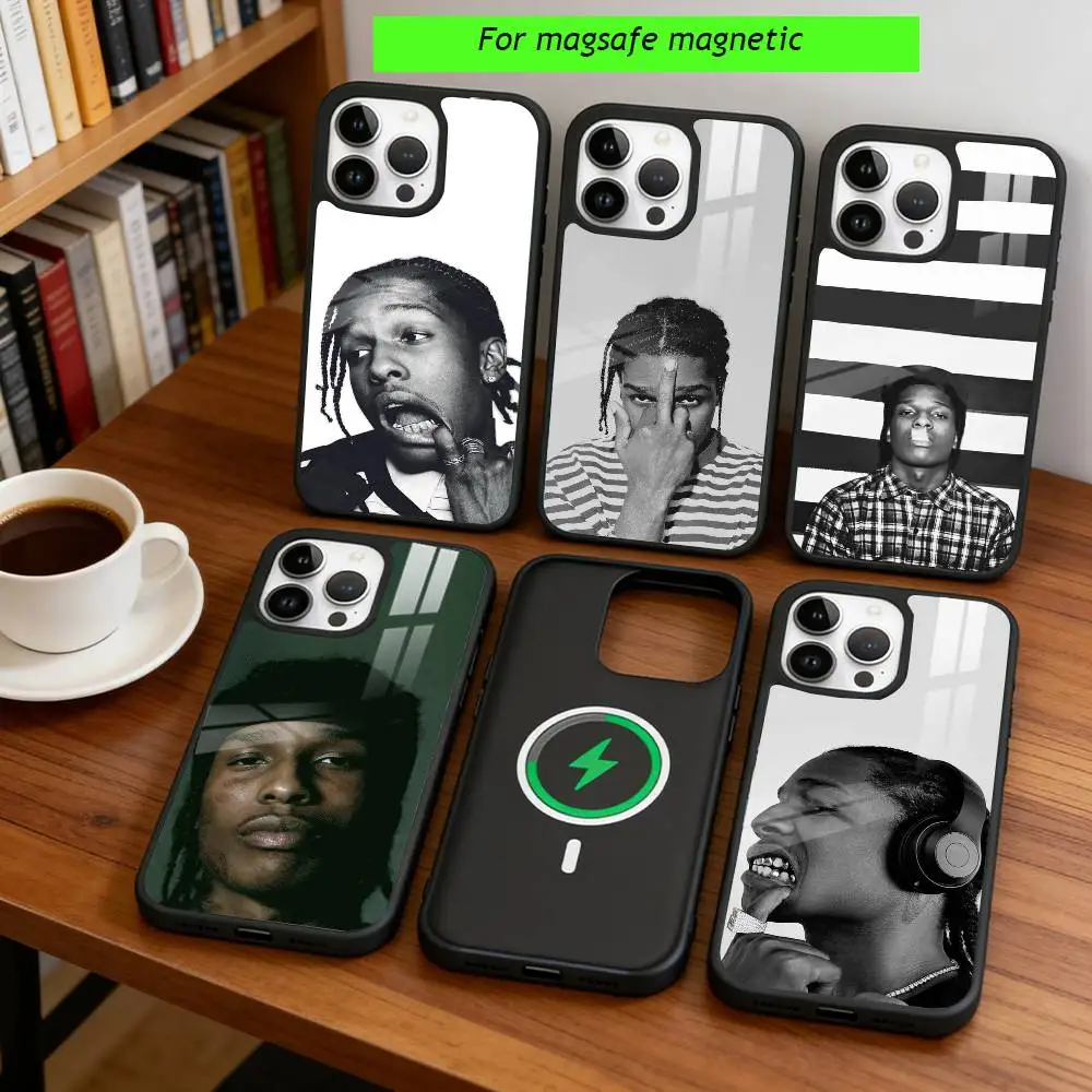 

A-ASAP Rocky Rapper Phone Case For iPhone17,16,15,14,13,12,11 Plus,Pro Magnetic with Magsafe Wireless Charging