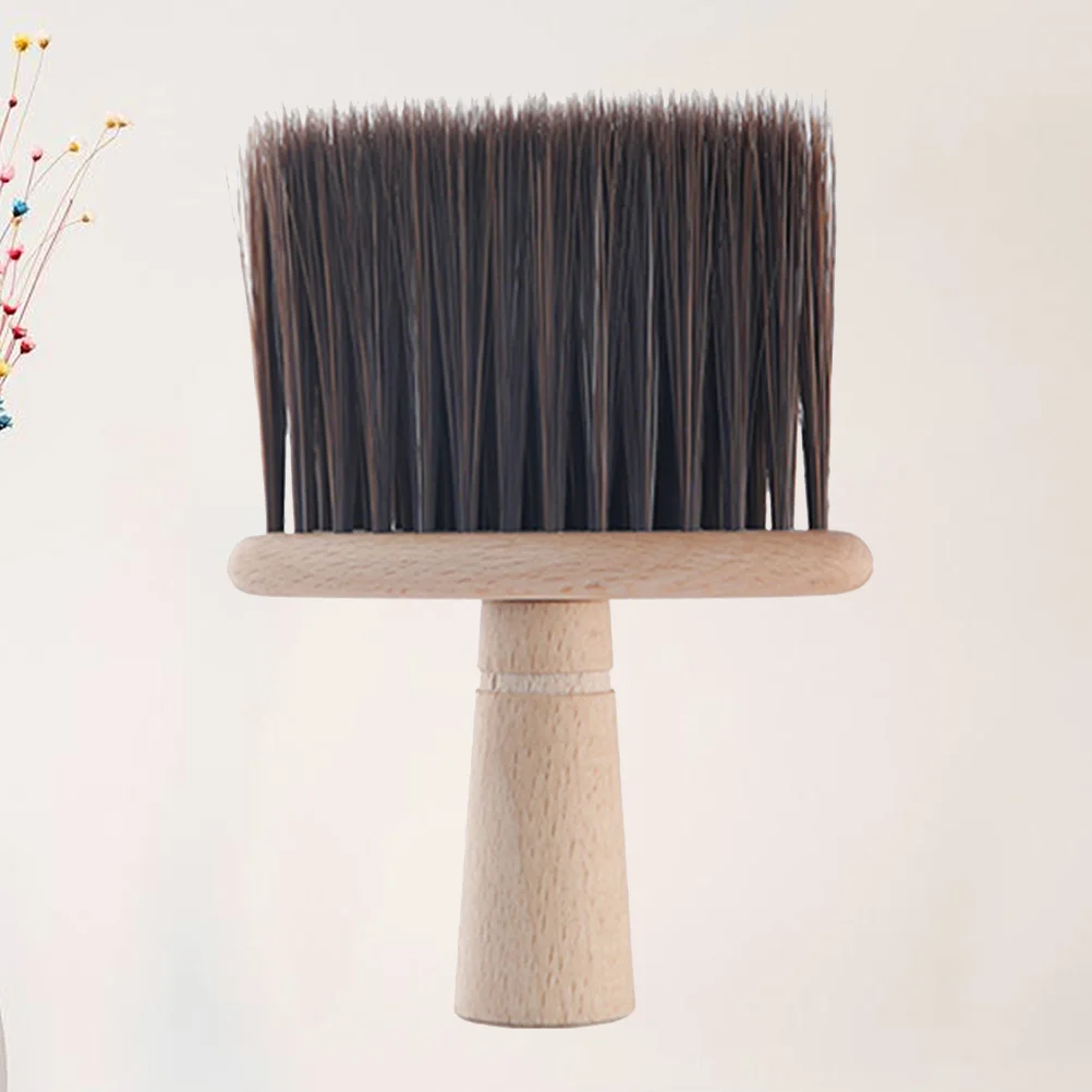 

Barber Neck Duster Brush Hair Cutting Kits Wooden Handle Salon Removal Tool for Broken Hair Cleaning Brown Portable Design