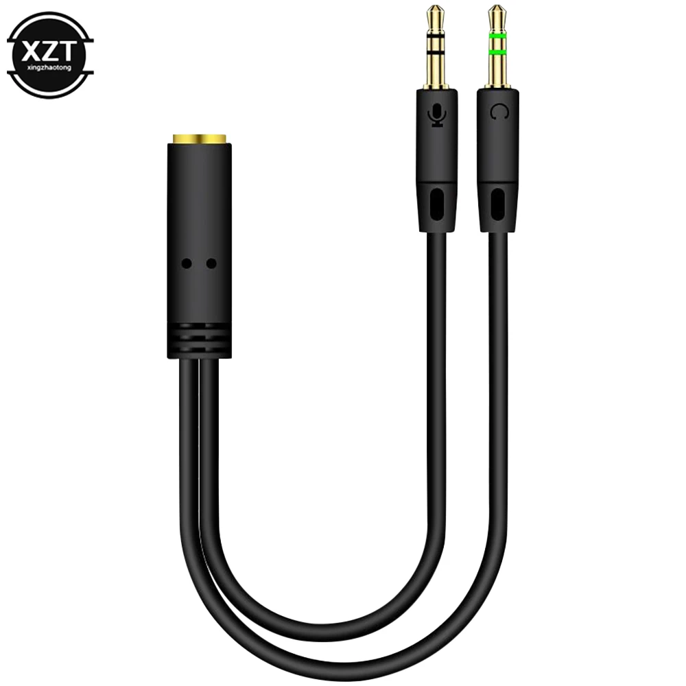 NOWOŚĆ Kabel audio 2 w 1 męski na żeński Aux Kabel rozdzielający Y 3,5 mm MP3 MP4 Wtyczka stereo Adapter Jack do słuchawek Kabel komputerowy