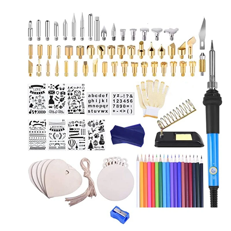 

Big Deal 115Pcs Wood Burning Kit, Soldering Iron Wood Burning Tool DIY Kits 200-450 ℃ For Embossing/Carving/Soldering US Plug