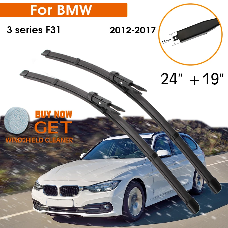 

Car Wiper For BMW 3 series F31 2012-2017 Windshield Rubber Silicon Refill Front Window Wiper 24"+19" LHD RHD Auto Accessorie