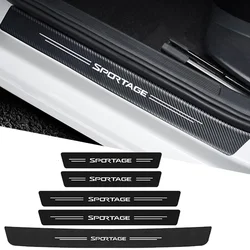 Car Door Sill Protector Stickers Carbon Fiber Threshold Strip for KIA Sportage Logo Trunk Bumper Guard Trim Anti Scratch Tape
