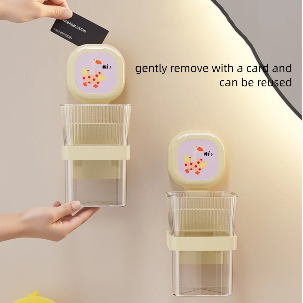 

Пластиковый прозрачный контейнер для хранения на присосках, съемная корзина для ванной комнаты, большая грузоподъемность, без сверления, держатель для зубных щеток