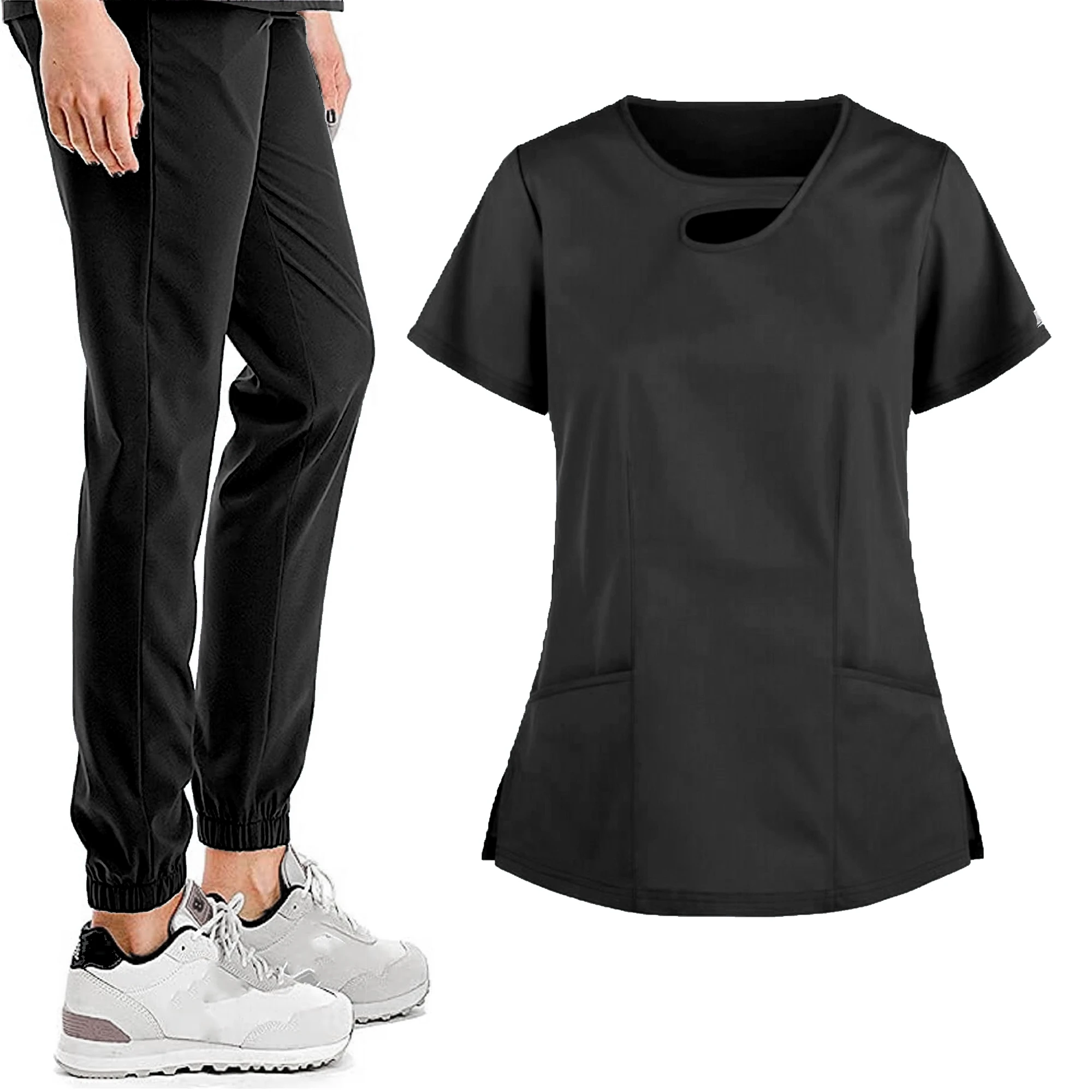 女性用半袖Tシャツ,トップスとパンツ,介護ユニフォーム,ペットショップ,医師,医療手術,ワークウェア,マルチカラー