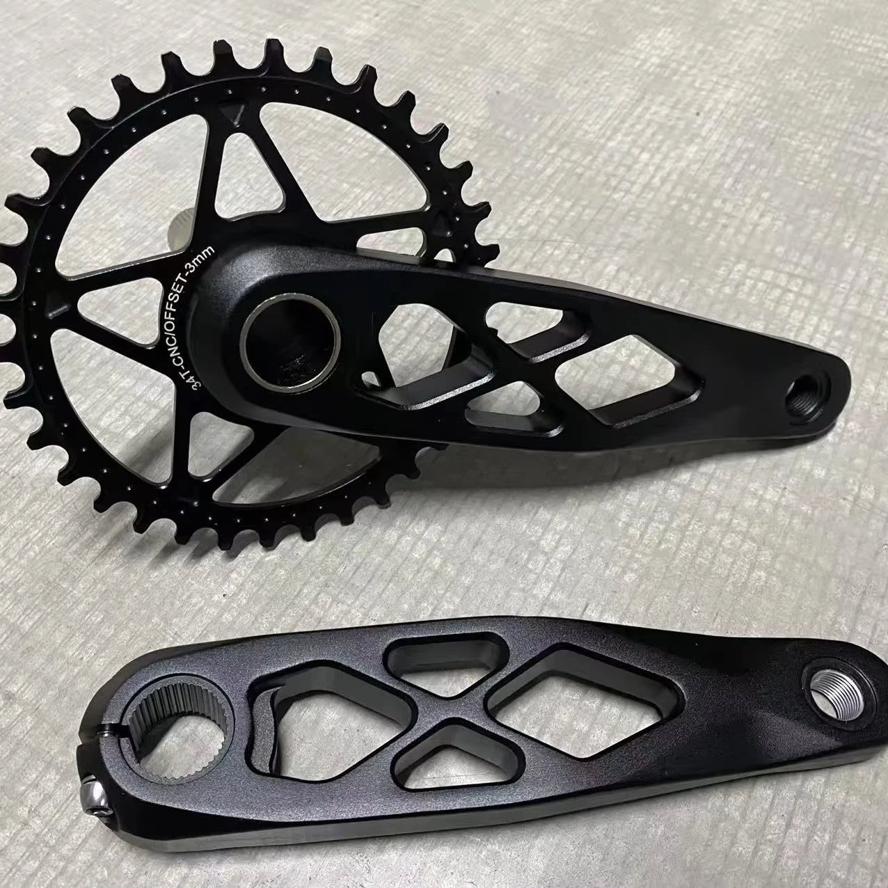 Forged Hollow 165/170mm Mountain Bike Crank Direct Mount 3 Bolts Bicycle Chainring Bottom Bracket Bicycle Crankset & Chainwheel