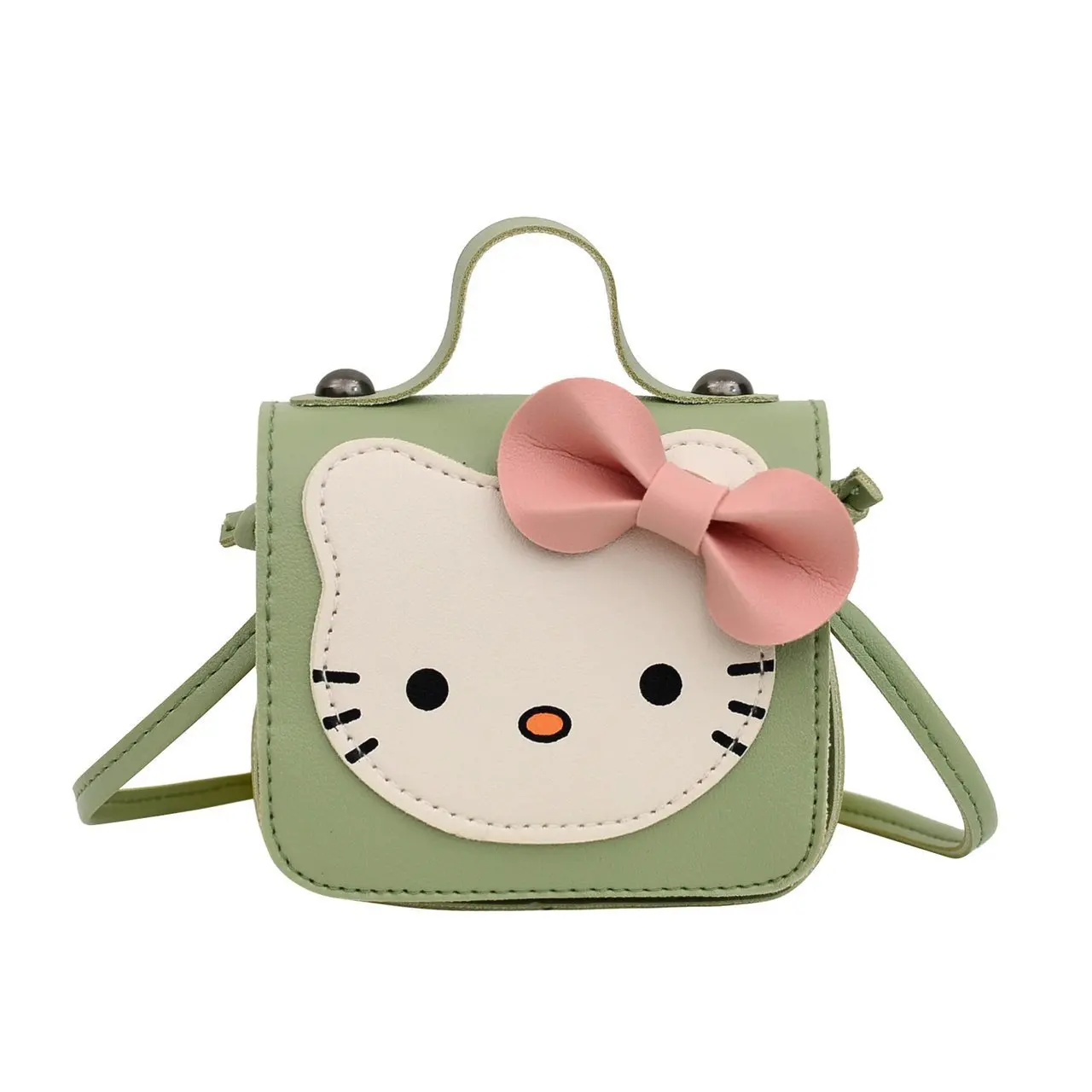 Hello Kitty Casual Shoulder Bag Sanrio Anime Pink Kitty Modeling Tote Bags for Girls Cute Min Coin Purse Women Crossbody Bags