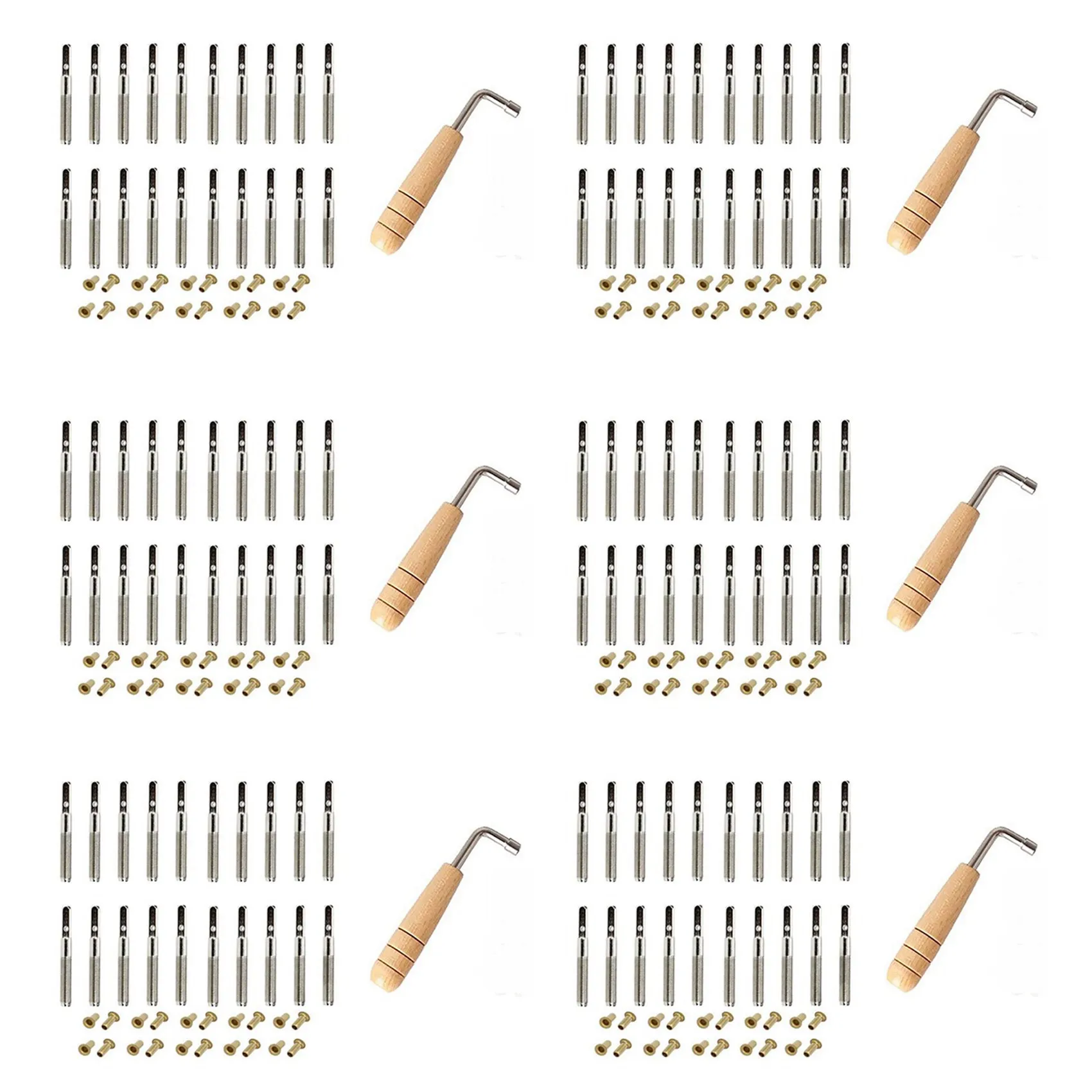 A99I-120X Tuning Pin Nails And 120Pcs Rivets,With L-Shape Tuning Wrench,For Lyre Harp Small Harp Musical Stringed Instrument