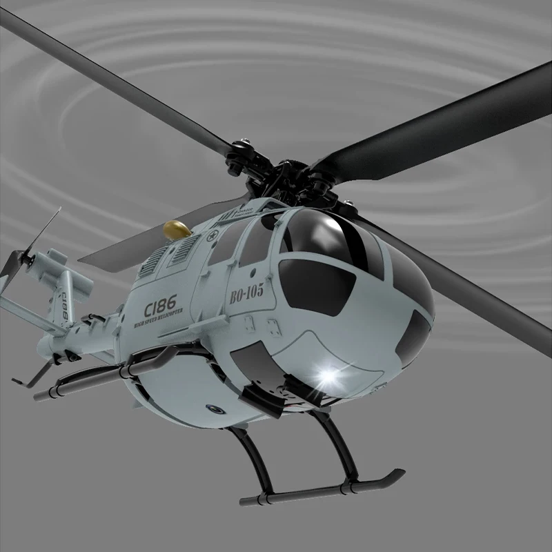 C186 B105 2.4G 6 محور الدوران الإلكتروني RC هليكوبتر 4 قناة التحكم عن بعد ، رحلة مستقرة ألعاب داخلية وخارجية للأطفال البالغين