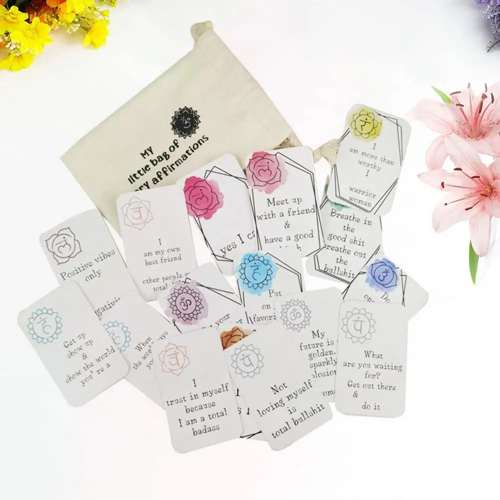 16Pcs/Set Affirmation Card Self-improvement Sweary Affirmation Card with Storage Bag Best Friend Self-Worth Gift Birthday Card