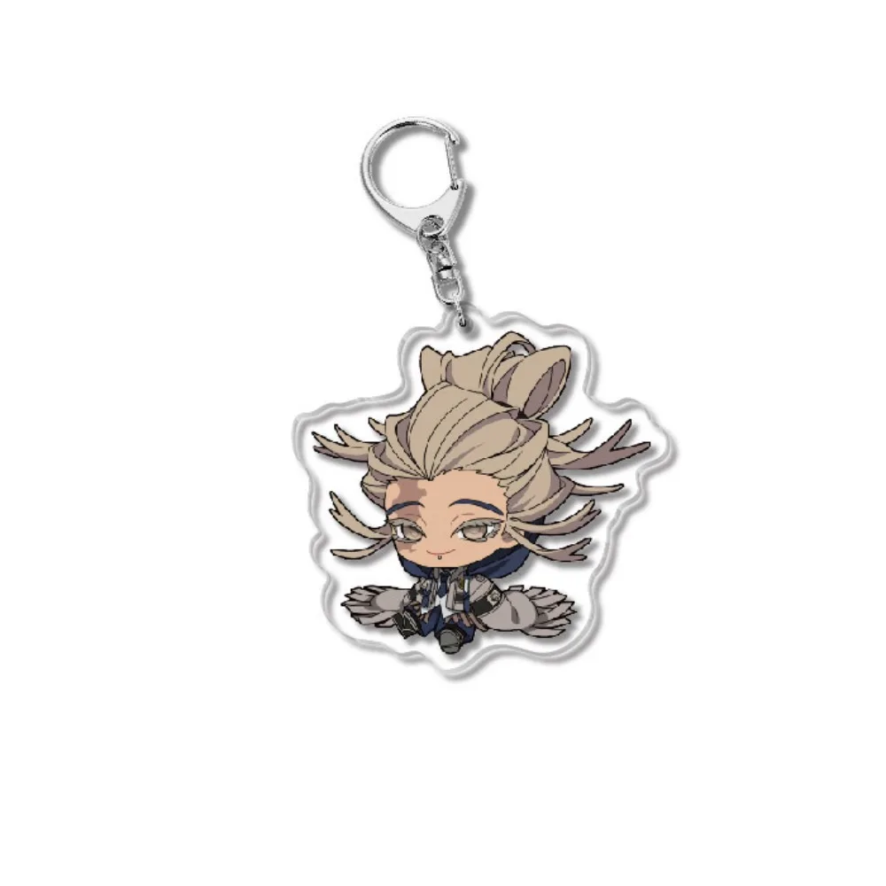 Anime Periphery Acrylic Cute Character Keychain Rudo Hanging Backpack Pendant Cartoon Key Ring Decoration Fan Collection Gifts