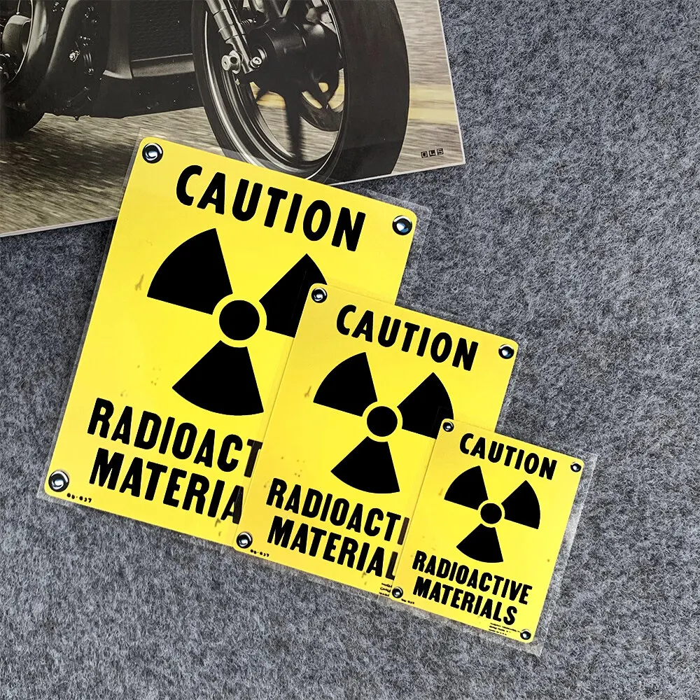 Caution Radioactive Material Reflective Warning Sticker Decor Motorcycle Scooter Body Decals Accessories for KTM PCX CB650R Mt07