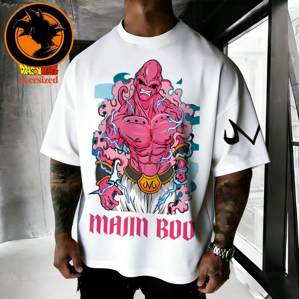 

2026 Summer Dragon Ball Majin Buu Retro High-quality Cotton Men's Oversized T-shirt Family Unisex Children's Casual Shirt