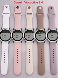 20mm 22mm Silicone Strap For Garmin Vivoactive 3 4 Band Watch Venu 2 2s SQ Forerunner 645 Wristband Bracelet Fenix 6 5 Pro