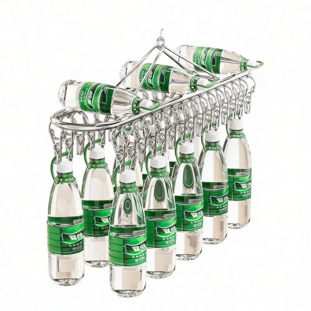 Multi Clip Laundry Drying Rack Stainless Steel Hanger For Socks Underwear Compact Organizer Space Saving Balcony Storage