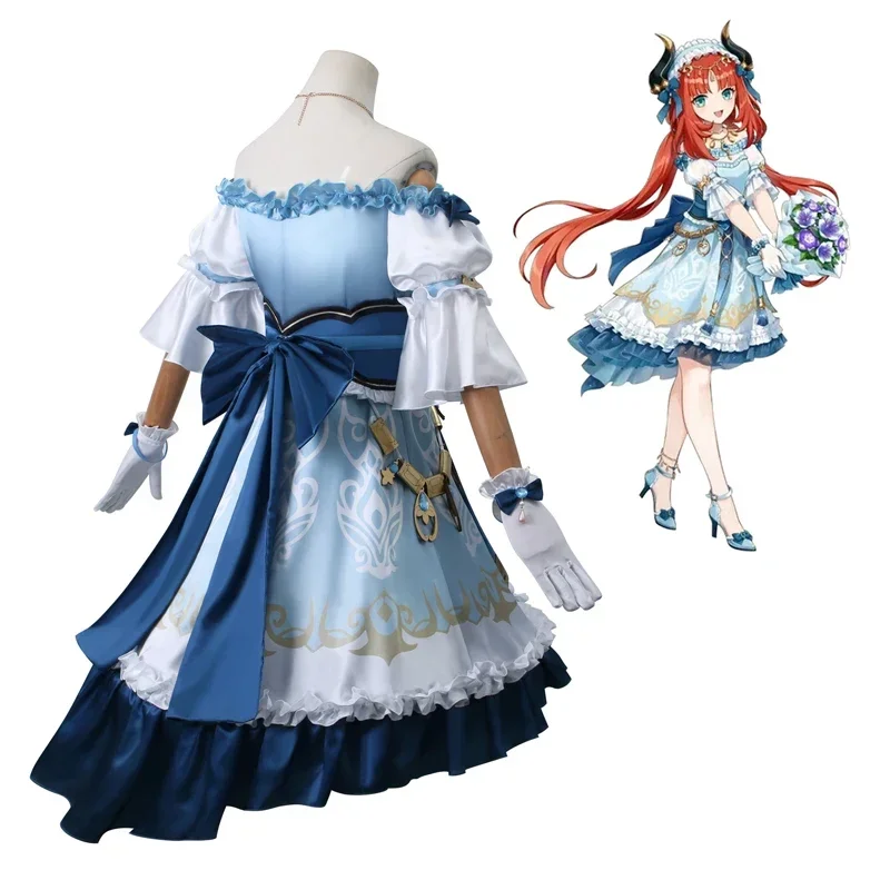 Nilou Cosplay Kostüm Genshin Impact Perücke Rote Haare Frauen Tänzerin Kleid Karneval Uniform Anime Halloween Kostüme