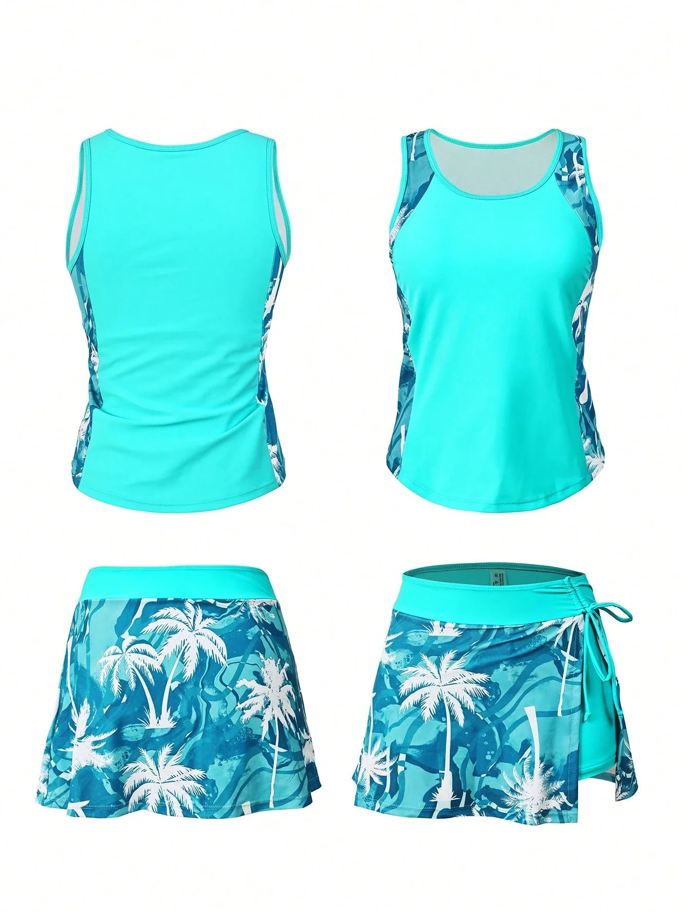 

Womens Tropical Print Tank Top And Skirt Beach Set For Summer Vacation