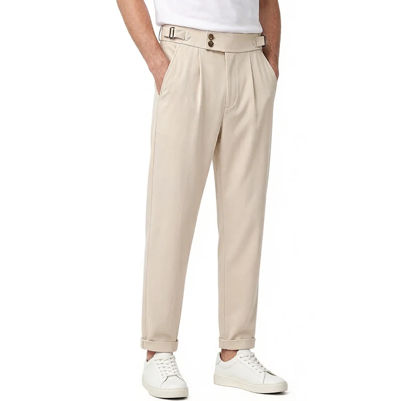 

Stylish Mens Stretch Golf Pants Casual Slim Fit Dress Pants Tapered Work Cropped Trousers Stretch Business Casual Pants