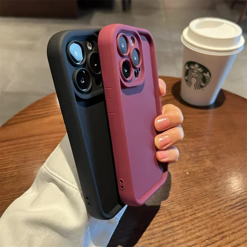 Luxury Matte Candy Color Silicone Phone Case For iPhone 15 14 13 12 11 Pro Max Shockproof Bumper Soft TPU Back Cover