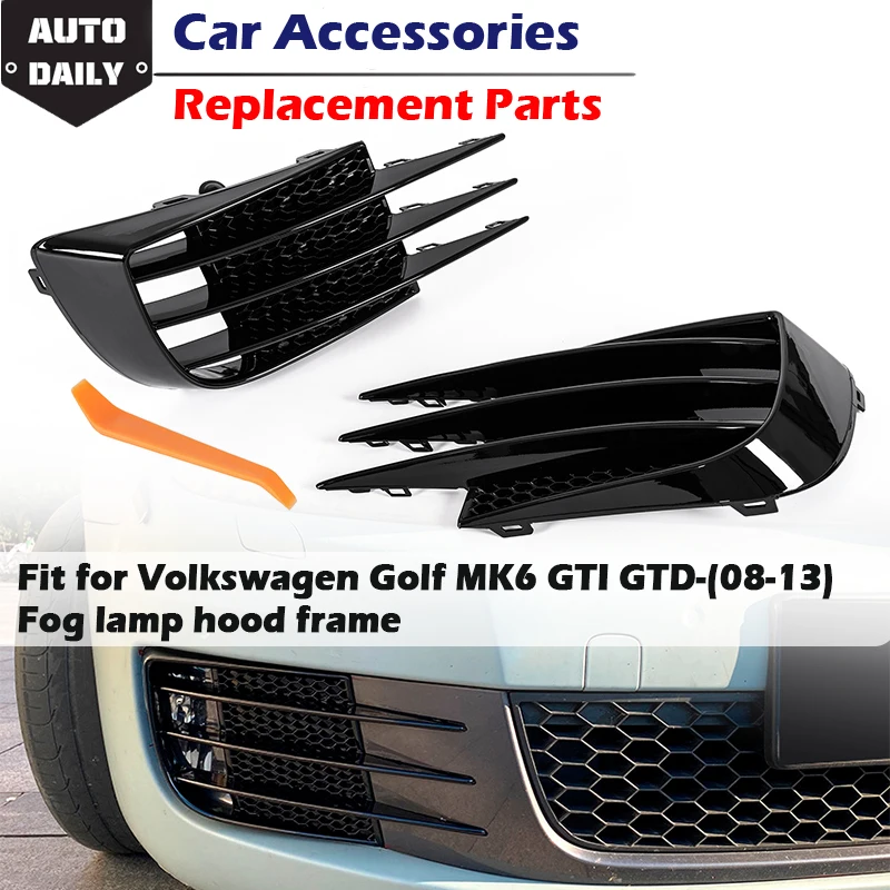 

2pcs Fog Light Grille Bezels Fog Lamp Frame Trim Car Replacement Fit For VW Volkswagen Golf 6 MK6 VI GTI GTD R R20 2008-2013