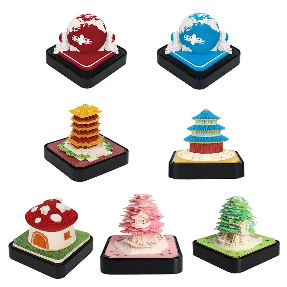 

Creative 3D Memo Pad Paper Carving Art Notepad 2024 New Desk Calendar With LED Light Home Office Desktop Decoration Artwork Gift