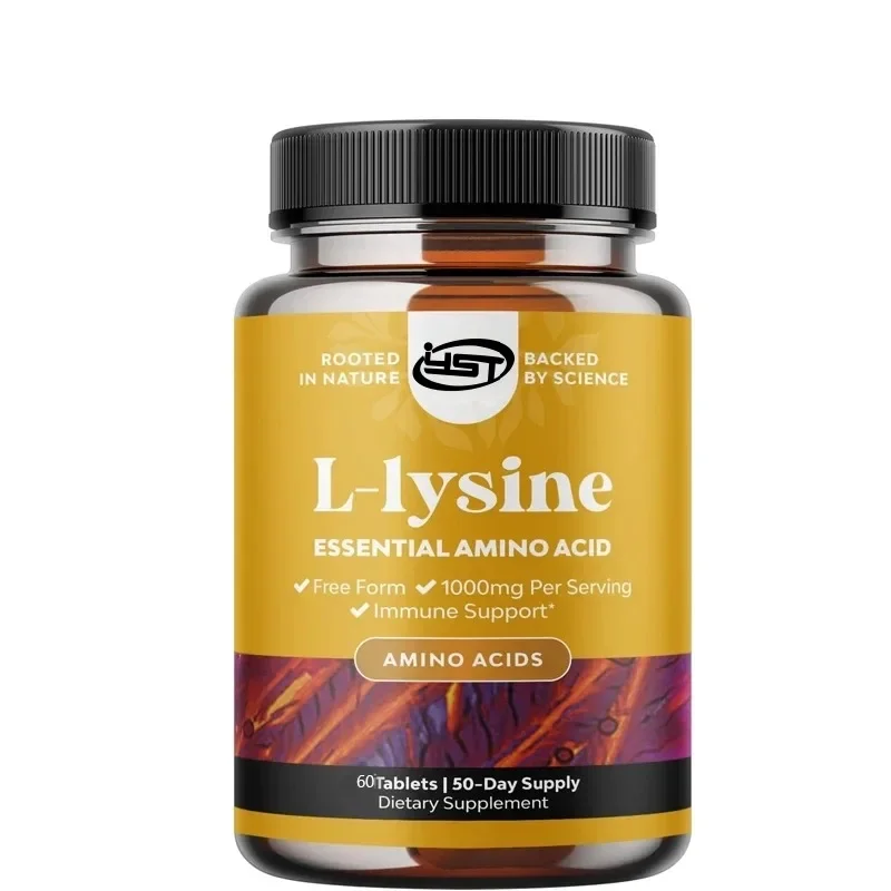 L-Lysine Free Form - High Strength L-Lysine Supplements for Eye Health and Lip Care Collagen Synthesis and Immune Support