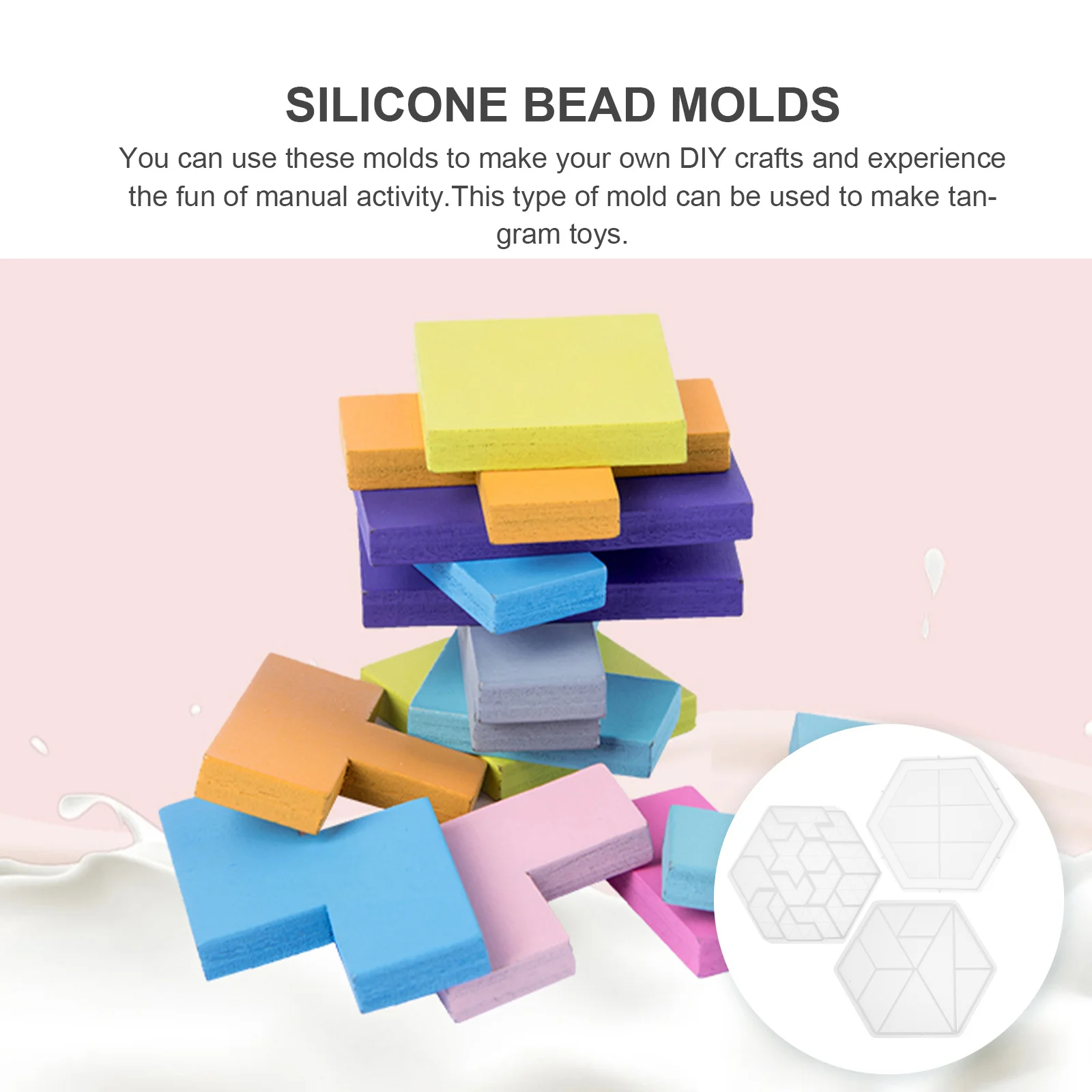 Moules en Silicone pour Puzzle hexagonal, 3 pièces, moule artisanal créatif, ornement mural fait à la main, moule antiadhésif pour moulage de résine époxy