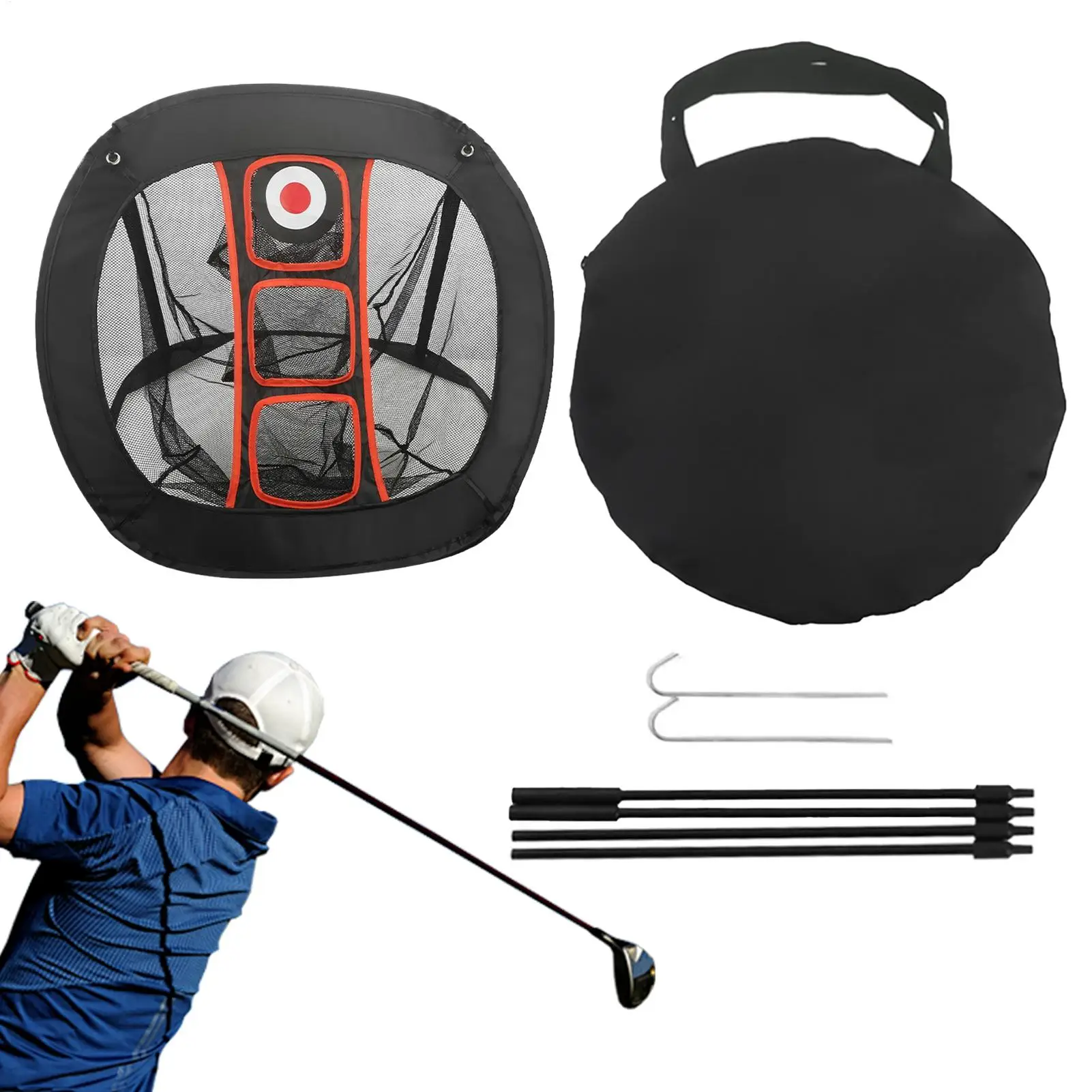 Afbeelding 7: Opvouwbaar nylon professioneel chippingdoel chippingnet golfdoel golfnetset voor het oefenen van swingbewegingen binnen en buiten