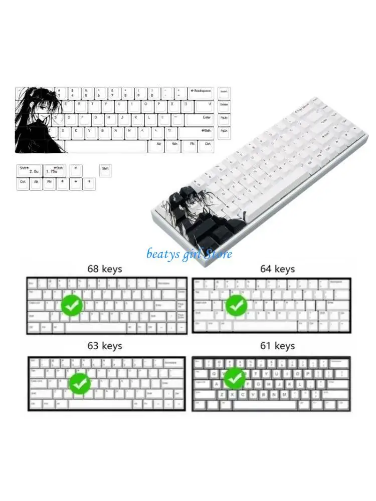 

C7AB 75Key PBT Keycaps for Mechanical Keyboards Original Height Customizable Keycap