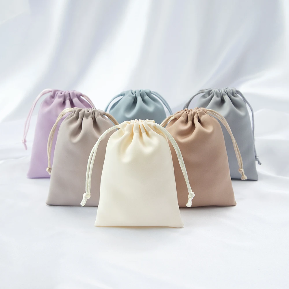 5Pcs Silk Satin Jewelry Drawstring Gift Bag Ring Earrings Bracelet Pendant Organizer Pouch Wedding Christmas Favors Candy Pocket