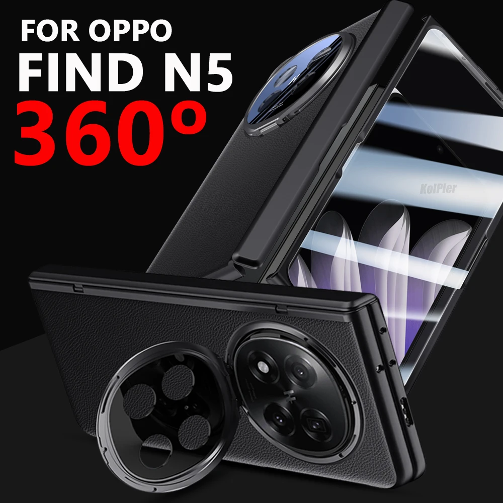 

Luxury Hinge Screen Protector Case for OPPO FIND N5 FINDN5 2025 Official Case Shockproof Back Cover Kickstand Skin Case