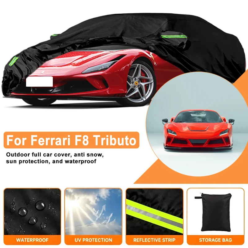 Waterproof Car Cover For Ferrari F8 Tributo Outdoor Full Car Cover Wind Sun UV Dust Rain Snow All Weather Protection