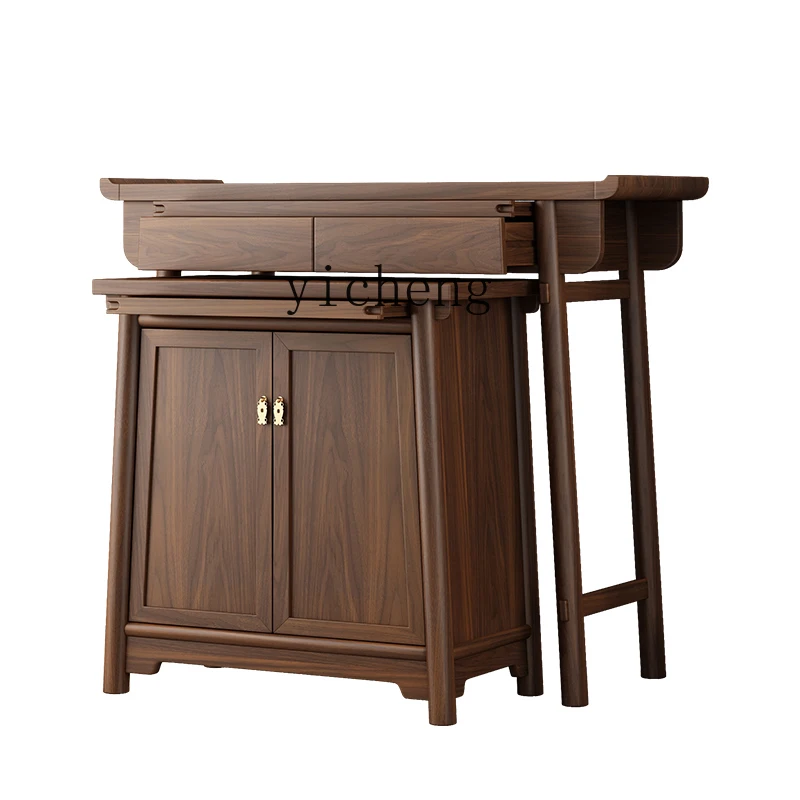 

TQH Modern Shentai Offering Table Solid Wood Household Living Room Offering Table Shentai New Chinese Tribute Table