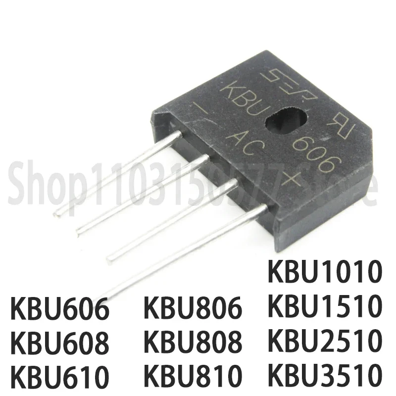 1piece KBU606 KBU608 KBU610 KBU806 KBU808 KBU810 KBU1010 KBU1510 KBU2510 KBU3510-ZIP4